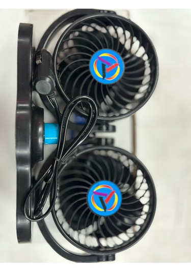 Xin Gemei Çift Başlı 360 Araç İçi Vantilatör Fan 12/24 V