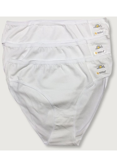 Bonbonetti Kadın Beyaz 3'Lü Paket Likralı Modal  Beyaz Kadın Külot Beyaz