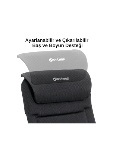 Outwell Kenai Premium 7 Kademeli Ultra Konforlu Doğa Sandalyesi Gri