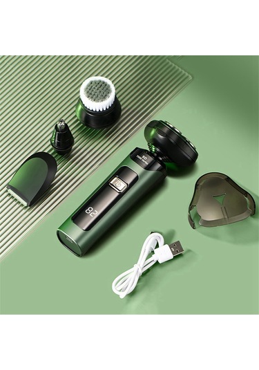 Elektrikli Lcd Dijital Ekran Üç Başlı Yüzen Tıraş Bıçağı Type-c Siyah