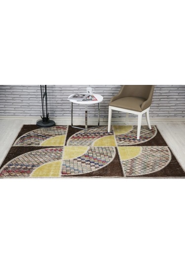 Patchwork El Dokuma Antik Anadolu Halısı Ruffle Çok Renkli