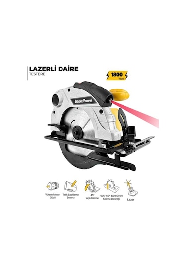 Staxx Pro 1800 W 185 MM Lazerli Daire Testere Sarı