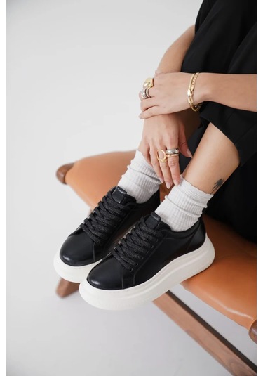 Trendella Kadın Siyah Sneaker Tr01ms05a Beyaz