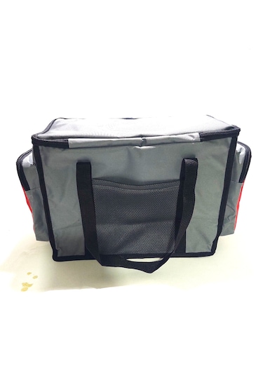 Newbag Yandan Cep Yalıtımlı Soğutucu El Askılı Kamp Çanta-gri Krm Gri - Kırmızı