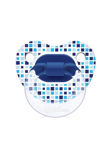 Wee Baby Şeffaf Desenli Damaklı Emzik No:1 Mavi 0-6 Ay