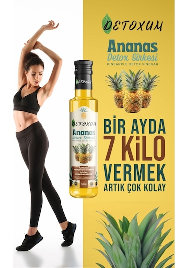 Detoxum Îlk Haftada Hafifle Zayıflamak Ananas Sirke Doğal Fermantasyon Pineapple Vinegar Detox Sirkesi