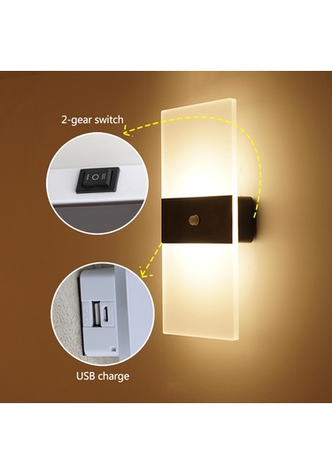 Hangfox Beyaz Dikdörtgen Akıllı Vücut Algılama Led Duvar Lambası, Şarjlı Manyetik Montaj, Ev Zemin/ Koridor Için, Beyaz Işık Diğer