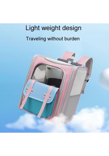 Cbtx Kare Katlanabilir Kediler Sırt Çantası Evcil Hayvanlar Açık Taşınabilir Çift Omuz Çantası Model 8 Mavi