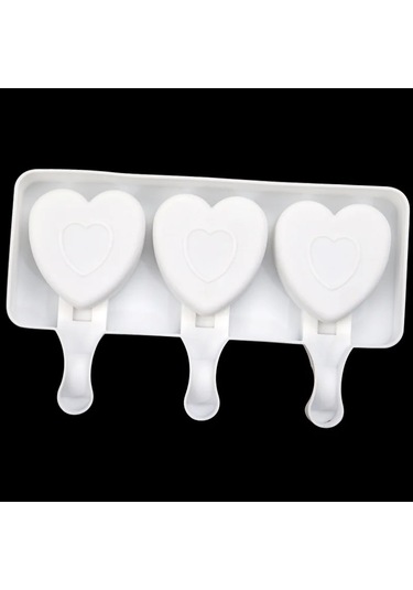3 Kavite Aşk Kedi Pençesi Dondurma Kalıp Gıda Sınıfı Silikon Beyaz