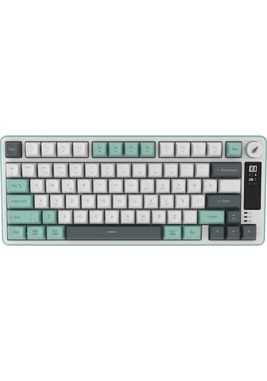 Hawk Gaming Hk255 Membrane Lcd Rgb Kablosuz/bluetooth Gri Yeşil %75 Türkçe Gaming Klavye