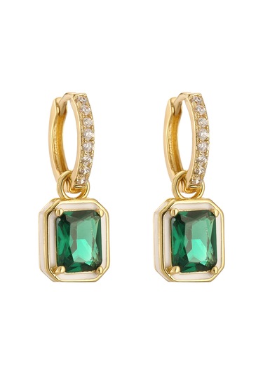 Hecheng Renkli Zirkon Küpe, 18k Altın Kaplama, Kadın Takısı Gül Altın Renk Chına12sekonder Bakır