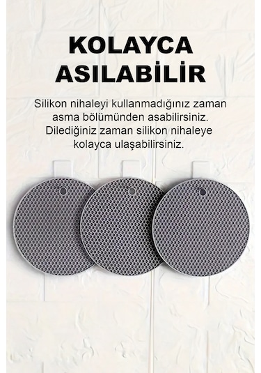 3'lü Yuvarlak Silikon Nihale - Gri Silikon Diğer