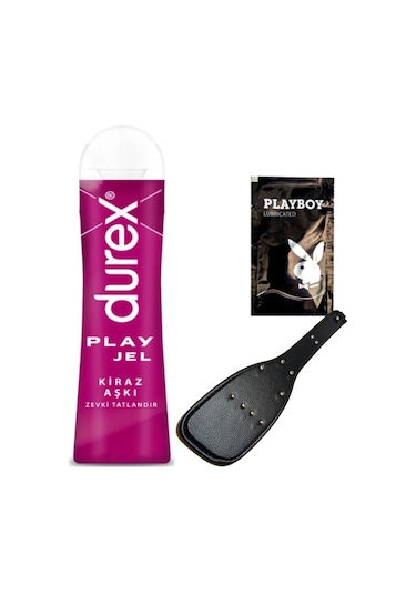 Durex Kiraz Aşkı 50 Ml Jel + Siyah Deri Şaplak + Hediye