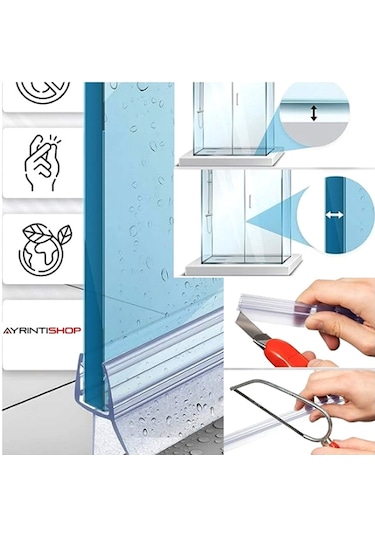 Ayrıntıshop Duşakabin Alt Suluk Çift Tırnaklı Fitil 4-6mm Şeffaf