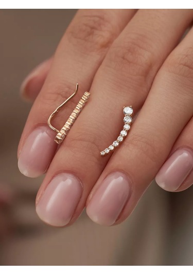 Marıola 925 Ayar Gümüşten Yapılmış Altın Kaplama Klimep Küpeler 51344139 Altın