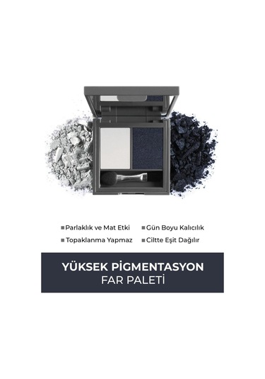 Alix Avien Göz Farı Duo Eyeshadow 202 Blue Gray & Pearly Navy 3 G 002