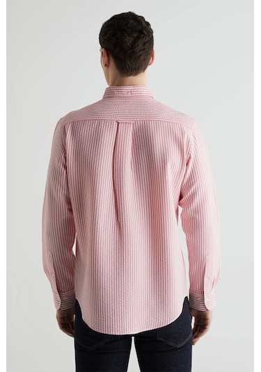 Gant Erkek Pembe Regular Fit Klasik Yaka Çizgili Gömlek Pembe