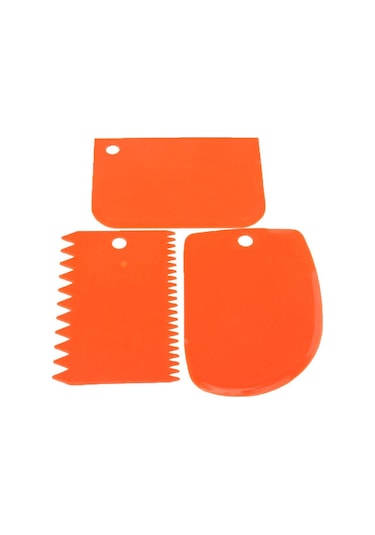 Turuncu Hamur Kazıyıcı Buzlanma Fondan Kek Dekorasyon Düz Pürüzsüz Pürüzlü Kenar Spatula Pişirme Pasta Araçları