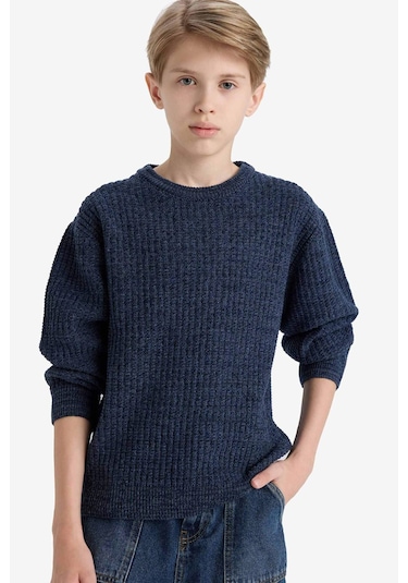 Defacto Erkek Çocuk Bisiklet Yaka Triko Kazak C9468a825aunv64 Lacivert