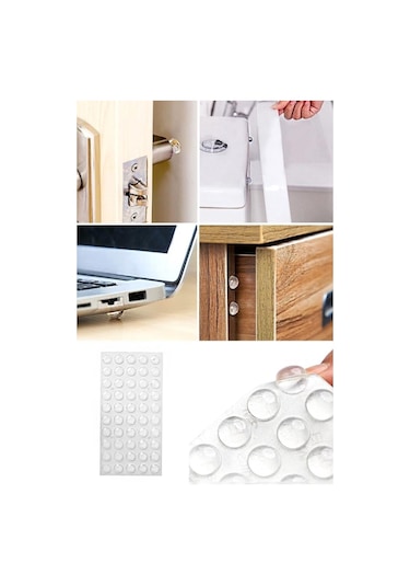 50 Adet 10 Mm Şeffaf Silikon Bazlı Ses Stoperi Duvar Yüzeyi Dolap Kapı Tampon Koruyucu