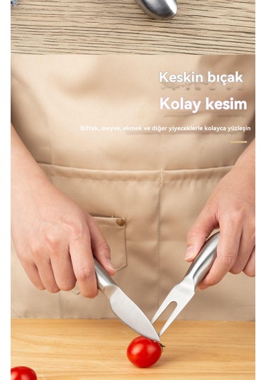 Aurora Tamamen Çelik Eyağıbıçağı Ayılmışbıçak Peynir Bıçağı Metal