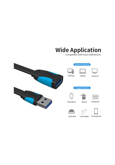 Springsun Ventıon Usb 3.0 Uzatma Kablosu Erkek - Dişi Usb Uzatıcı Sinyal Güçlendirici 5gbps Daha Hızlı Hız Evrensel Uyumluluk