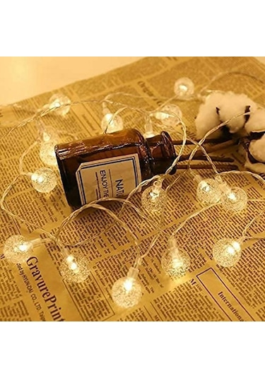 Crystal Warm Led Light Ball Gün Işığı Kristal Top Led Işık Yılbaşı Ağacı Işığı Sarı Noel Işığı 220 V Gün Işığı