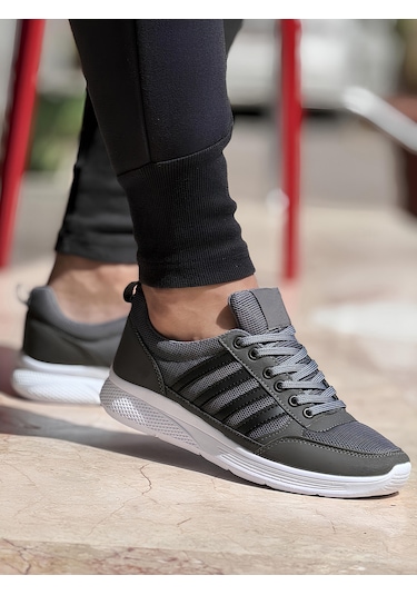 Ghattix 4 Çizgili Erkek Sneaker Ayakkabı - Füme