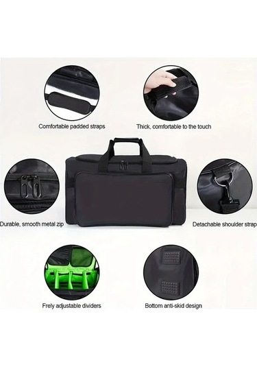 Sandwich Motion003 Büyük Kapasiteli Nylon Seyahat Çantası Spor Ayakkabı Gözlü Sade Siyah Hareketli Kargo Siyah