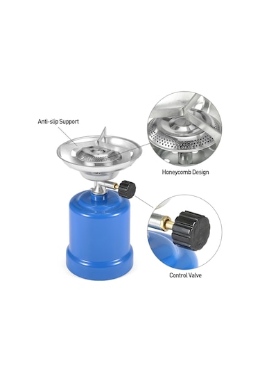 Rüzgar Geçirmez Kamp Sobası Gaz Tankı Soba Taşınabilir Sırt Çantasıyla Seyahat Havada Pişirme Için Ayarlanabilir Brülörlü Propan Soba - Tip: 1 Çok Renkli