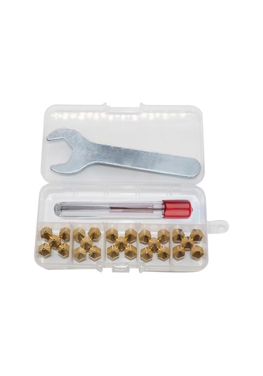 Yuntech01 3d Yazıcı Bakım Seti: Mk10 Bakır Nozzle 0.2-1.0mm , Paslanmaz Çelik İğneler Ve 21mm Anahtar - Taşınabilir Depolama Kutusu İçerir