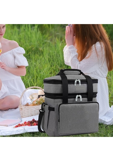 Dolıty Yalıtımlı Soğutucu Torba 18l Sıcak Soğuk Gıda Gri Gri