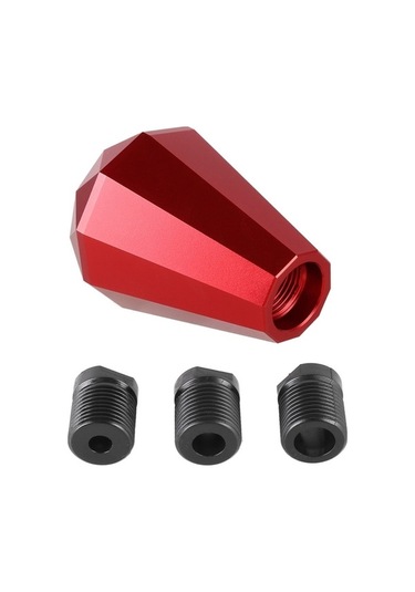 Wondernest Evrensel Araba Elmas Şekli Metal Vites Topuzu Kırmızı Renk Otomatik Manuel Kırmızı