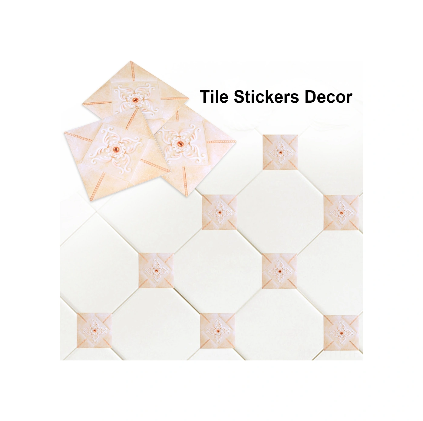 Hangfox 10 Adet 12x12cm Pvc 3d Duvar Sticker, Otomatik Yapışkan, Suya Dayanıklı, Ev Dekorasyonu, Oda Duvarı, Mutfak, Banyo, Dıy Sticker 05 Diğer