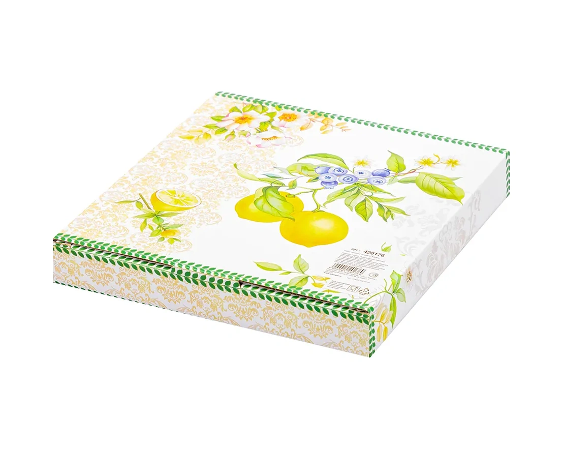 Elan Gallery Tabak Seti "limonlu Limonlar" 2 Adet, 19 Cm" 4598974 Yeşil