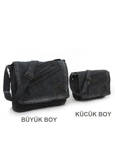 Old Cotton Cargo 7136 Gri 14 İnç Laptop Günlük Omuz Okul Çantası Grı