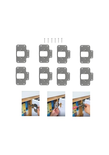 8 Adet Dolap Menteşe Tamir Sacı Seti