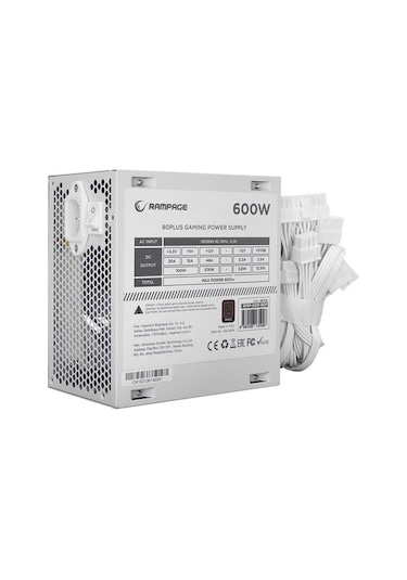 Rampage 600w 80+ Bronze Rmp-600-80p Power Supply Beyaz