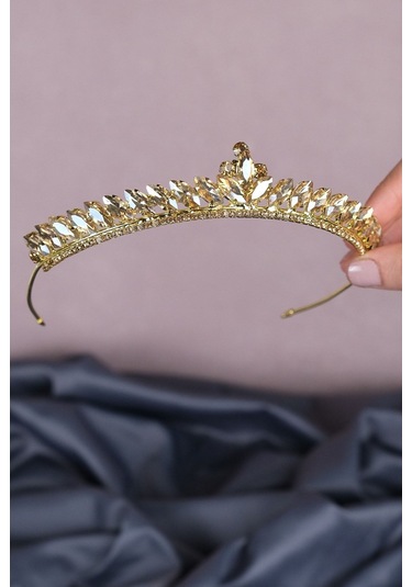 FdayAksesuar En Güzel Gelinlere Özel Ince Mekik Taşlı Gelin Kına Tacı FRDY31652