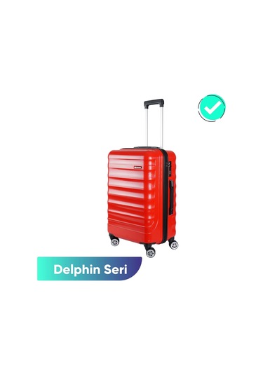 Vegmann Delphin Kırmızı Orta Boy Valiz Kırmızı
