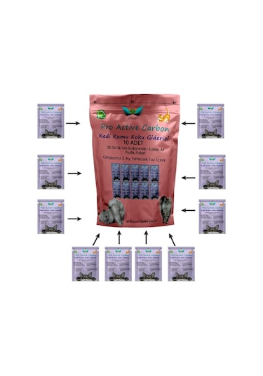 Pro Active Carbon 3 Ay Kullanımlık Kedi Kumu Koku Giderici 500 G