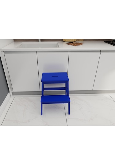 Fastwood Basamaklı Ahşap Tabure Mavi