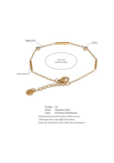 Altın Eetit 316l Paslanmaz Çelik Zirkon Ince Zincir Bileklik Bileklik Kadınlar İçin Yaz 2024 Basit Suya Dayanıklı Şık Takı Hediye Altın