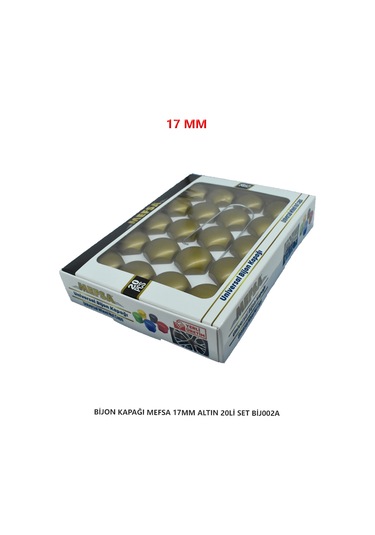 Bijon Kapağı Düz 17 Mm Altın 20 Li Set