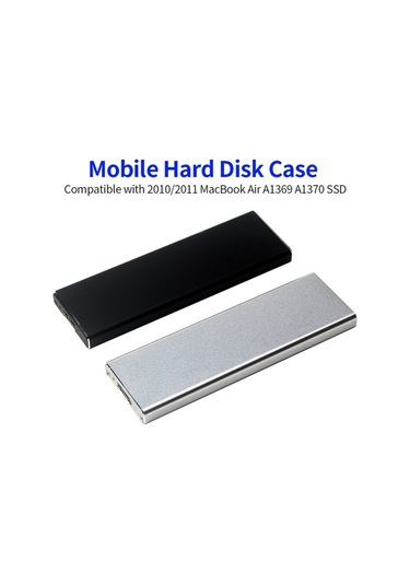 Novahub 2010/2011 Macbook Air A1369 A1370 Ssd Uyumlu Alüminyum Usb 3.0 Taşınabilir Hdd Kılıfı, Siyah/gümüş/