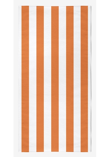 Çizgili Dijital Baskılı 75x150 Cm Plaj Havlusu Turuncu