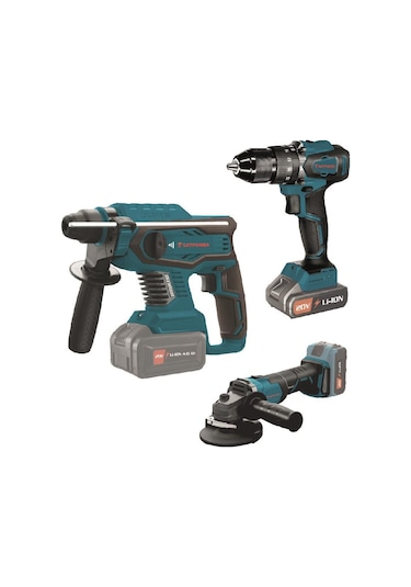 Catpower 4130 3'lü Süper Set Vidalama, Kırıcı, Taşlama 3 Makina 20V (Akü ve Şarj Hariç)