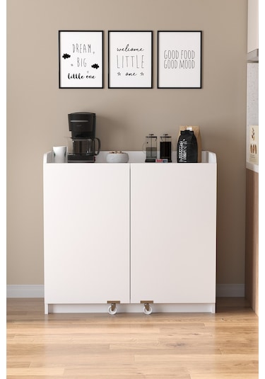 Bofigo Gökçe Çok Amaçlı Erzak Kiler Mutfak Dolabı Beyaz