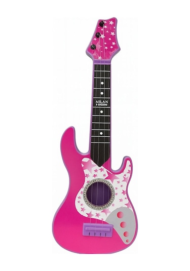 Rock Gitar 50 Cm Akort Edilebilir Oyuncak Pembe