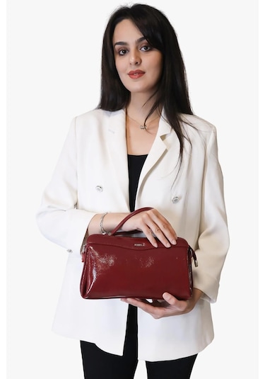 Sosela Bayan Linen Portföy Çanta 67-6012 Bordo